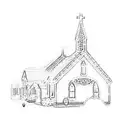 a church tattoo design idea