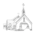 a church tattoo design idea