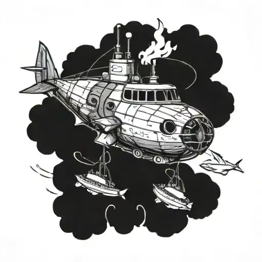 Submarine tattoo design idea