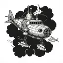 Submarine tattoo design idea