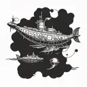 Submarine tattoo design idea