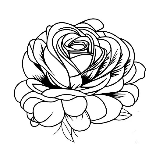 rose and chrysanthemum long stems tattoo design idea