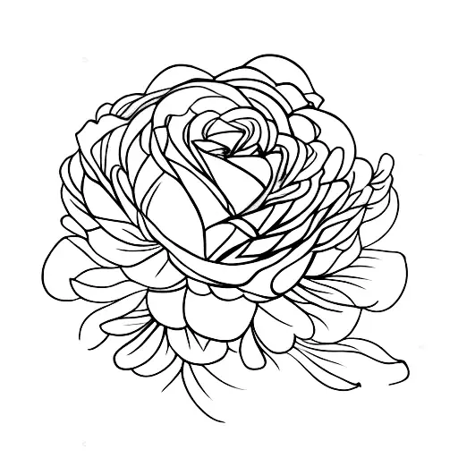 rose and chrysanthemum long stems tattoo design idea