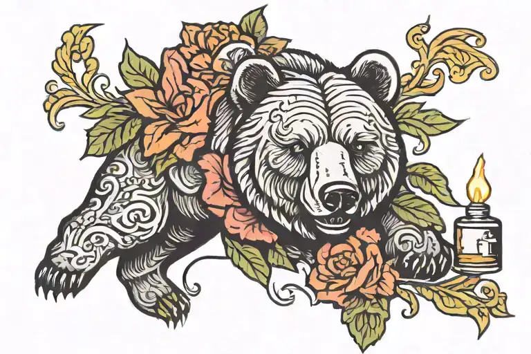 bear smell perfume tattoo design idea