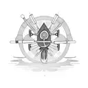 drum skate tattoo design idea