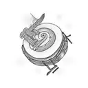 drum skate tattoo design idea