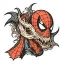 spiderman venom half face tattoo design idea