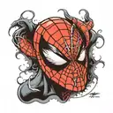 spiderman venom half face tattoo design idea