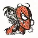 spiderman venom half face tattoo design idea