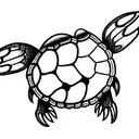 a box turtle with angle wings  tattoo design idea