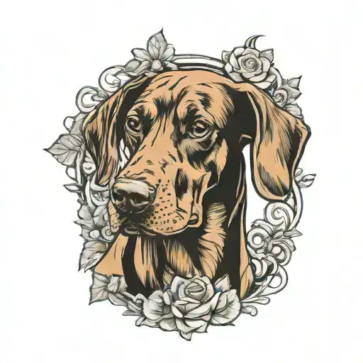 redbone coonhound tattoo design idea