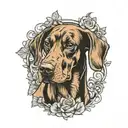 redbone coonhound tattoo design idea