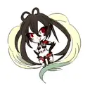 black Neo tribal tattoo; anime girl with red eyes tattoo design idea