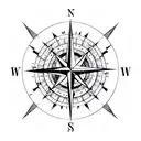 compass rose forearm vertical mountains tattoo design idea
