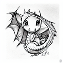 cute baby dragon tattoo design idea