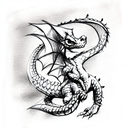 cute baby dragon tattoo design idea