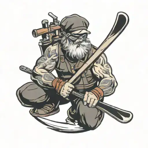 i love skiing bartending weightlifting and my friends tattoo design idea