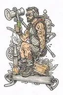 i love skiing bartending weightlifting and my friends tattoo design idea