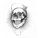 skull with jester hat on tattoo design idea