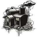 graffiti, spray can lights and buildings   tattoo design idea