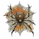 spider web design tattoo design idea