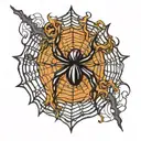 spider web design tattoo design idea
