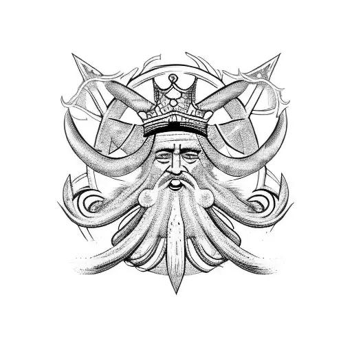 King Neptune tattoo design idea