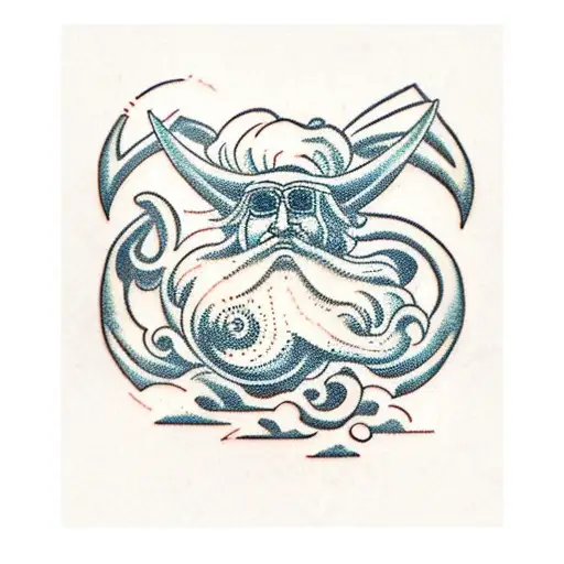 god neptune tattoo design idea
