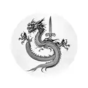 dragon wrapping around sword  tattoo design idea