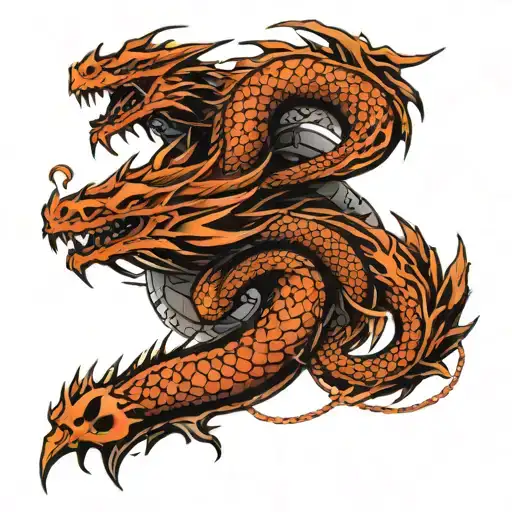 Tattoo idea with the word "scale of the dragon, twin meteors, recoil"   tattoo design idea