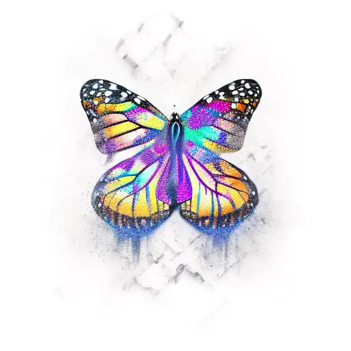 bold monarch butterfly with beautigully dark colors tattoo design idea