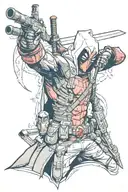 Deadpool assassins creed tattoo design idea