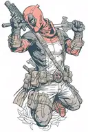 Deadpool assassins creed tattoo design idea