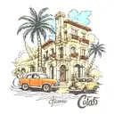 tattoo that has music monuments of Italy the word family Casa de Campo of Dominican Republic palm tree cars motocross fe tattoo design idea