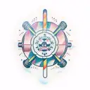 A candlestick chart forming the silhouette of Luffy's iconic straw hat tattoo design idea