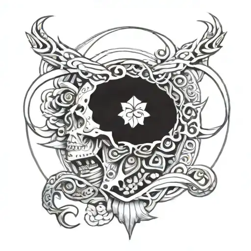 mexican american intertwined within tattoo design idea