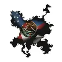 mexican flag american flag   intertwined within tattoo design idea