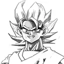 Goku con gohan de niño, mas un texto que diga "hazlo por él"  tattoo design idea