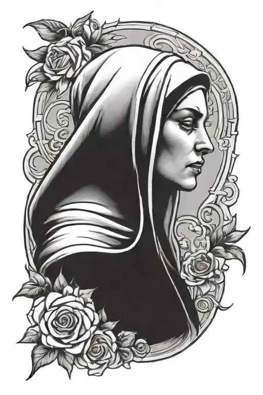 nun tattoo design idea