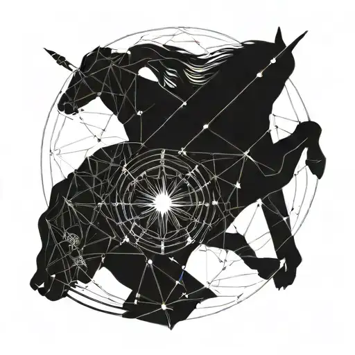 Sagittarius archer with a half human half ghost  tattoo design idea