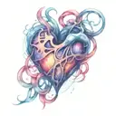 3 d optical illusion love heart shape made from intertwining alex tattoo design idea