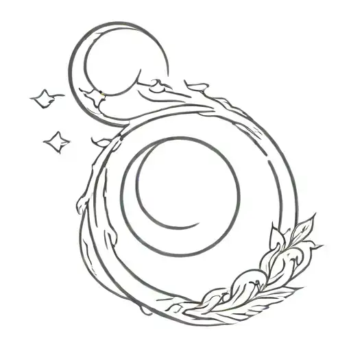 eclipse lunar tattoo design idea