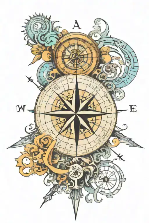 compass with infinity symbol and words Marlisha tattoo design idea