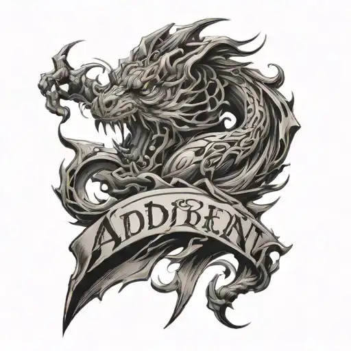 aiden Writen in calligraphy style brush  tattoo design idea