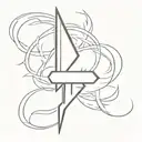 A stylized lightning bolt forming the shape of a medical cross tattoo design idea