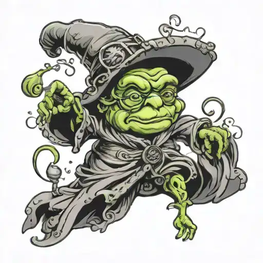 Brussel sprout wizard casting a spell tattoo design idea