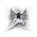 an eagle wing creating a tornado tattoo design idea