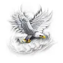 an eagle wing creating a tornado tattoo design idea