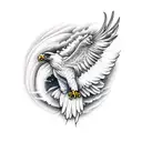 an eagle wing creating a tornado tattoo design idea