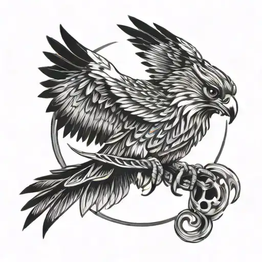 falcon recorder whip tattoo design idea